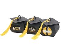 Caja de caramelos de papel Caja de dulces de graduación, cajas de regalos, caja de regalo con forma de gorro de graduación for fiesta de ceremonia de graduación, 24 Uds.