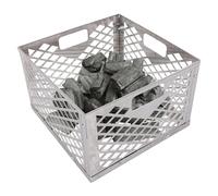 Caja De Carbón | Cesta De Ceniza Cuadrada De Acero Inoxidable Con Asa,Cestas De Carbón De Leña Para La Mayoría De Las Rejillas Para Fumadores Descardados, Rejilla Combinada, Accesorio