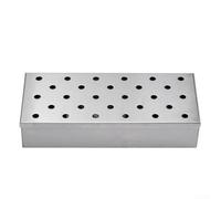Caja de carbón reutilizable de acero inoxidable para parrillas de gas y carbón para sostener astillas de madera proporcionando un mayor tiempo y mejora del sabor