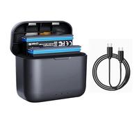 Caja de carga rápida de batería para Insta360 ONE X2, estación de almacenamiento de carga de batería portátil con ranuras para tarjetas SD y cable USB tipo C