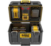 DEWALT DWST83471-QW - Caja de carga de baterías ToughSystem 2.0, 18V y FlexVolt, Carga USB, Indicador de carga, Carga simultánea de 2 baterías, Se entrega sin baterías