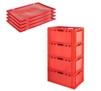 Caja de carne E3 con tapa roja Caja de carnicero Caja de carne Caja Caja de carne Eurobox Apta para alimentos Caja de carnicero 60 x 40 Selección Kingpower, número:4