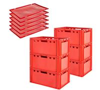 Caja de carne E3 con tapa roja Caja de carnicero Caja de carne Caja Caja de carne Eurobox Apta para alimentos Caja de carnicero 60 x 40 Selección Kingpower, número:6