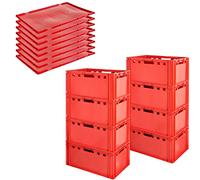 Caja de carne E3 con tapa roja Caja de carnicero Caja de carne Caja Caja de carne Eurobox Apta para alimentos Caja de carnicero 60 x 40 Selección Kingpower, número:8