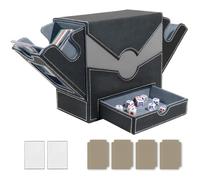 Caja de Carta para 500+ Cartas, MTG Commander Deck Box con 4 Divisores Coloridos y 2 Toploader, Caja de Almacenamiento de Tarjetas para Magic the Gathering PTCG TCG, Gris