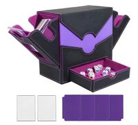 Caja de Carta para 500+ Cartas, MTG Commander Deck Box con 4 Divisores Coloridos y 2 Toploader, Caja de Almacenamiento de Tarjetas para Magic the Gathering PTCG TCG, Púrpura