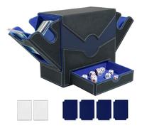 Caja de Carta para 500+ Cartas, MTG Commander Deck Box con 4 Divisores Coloridos y 2 Toploader, Caja de Almacenamiento de Tarjetas para Magic the Gathering PTCG TCG, Azul