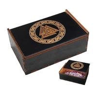 Caja de cartas de tarot de madera, organizador de tarot de madera, organizador de madera, caja de almacenamiento de joyas, pequeña madera vintage con tapa deslizante