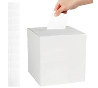 Caja de Cartón Urna para Rifa, Caja para Tarjetas de Boda, Buzón de Sugerencias con 10 Tarjetas, Cajas para Donaciones Benéficas Caja para Entradas para Comentar Votar Donar Recoger Tarjetas de Visita