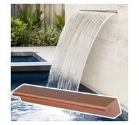 Caja de Cascada de Acero Inoxidable para Estanque Exterior, 48 Pulgadas, Fuente montada para Patio, terraza, rebosadero de Bronce, Fuente de Agua para Piscina.