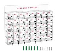 Caja de casillero for teléfono celular, gabinete de almacenamiento transparente for teléfono celular con 12/20/40 ranuras con cerraduras de puerta y llaves, organizador de soporte for teléfono móvil(S
