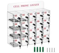 Caja de casillero for teléfono celular, gabinete de almacenamiento transparente for teléfono celular con 12/20/40 ranuras con cerraduras de puerta y llaves, organizador de soporte for teléfono móvil(S