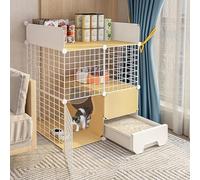 Caja DE Cat - Cable DE CATO DE DIY Culto, CATO CUTA CUNTA DIY Cat PLAYPEN Metal DE Metal CUCHAS KENTA CHAGE PEQUEÑA Pet (Tamaño: 75 * 49 * 91cm) FANDIAO