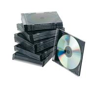 Q-Connect Caja de CD Slim - con Interior Negro - Pack de 25 Unidades (KF02210)