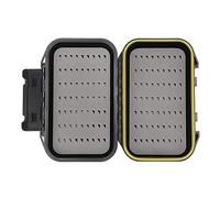 Caja de cebo de pesca con mosca port¡§¡étil, caja de se?uelo de pesca de mosca impermeable de doble capa Estuche de almacenamiento Organizaci¡§?n de accesorios de pesca en negro