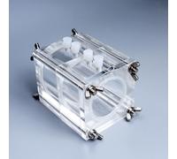 Caja de celda de combustible de acrílico de alta transparencia: estándar simple for reacciones zinc-aire, aluminio-aire y metal-aire(100ml: 50ml-50ml)