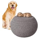 Caja de cenizas para mascotas - Material de cemento, decorativo liso, base antideslizante, almacenamiento de memoria seguro | Contenedor de recuerdo de 350 ml de diámetro
