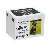 Caja de cenizas para mascotas, urnas para perros, cenizas de perro con marco de fotos, urna conmemorativa para cenizas de perros o gatos grandes, urna de cremación para mascotas perdidas