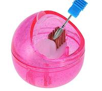 Caja de cepillo de limpieza de uñas, cabezal de taladro para arte de uñas Cepillos de uñas Caja de cepillo de limpieza doble Caja Herramienta de manicura para pulir para limpiar el polvo