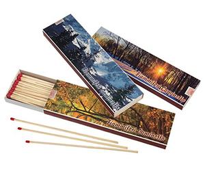 Caja de cerillas largas para chimenea, con 40 unidades. longitud de la cerilla 19 cm aprox