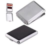 Caja de cerillas portátil de acero inoxidable, impermeable, con placa de fricción, 2 unidades