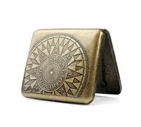 Caja de cigarrillo de acero inoxidable, dibujo de alambre niquelado, caja de almacenamiento para 20 cigarrillos Y6