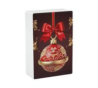 Caja de cigarrillos de bola de Navidad con campana dorada - Caja de cigarrillos portátil ligera para viajes, cajas de cigarrillos de plástico impermeable, caja de almacenamiento de tamaño de bolsillo