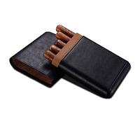 Caja de cigarro de cigarro estuche de cuero de cigarro cinco paquete de cigarros estuche de cigarro de cigarro portátil de cigarro de cuero hidratante empaquetado a mano pulida exquisita textura
