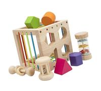 Caja de clasificación de madera para bebés para reconocer el color y las formas, lo que refuerza el crecimiento visual para padres e hijos juguetes de interacción