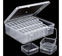 Caja de Clasificación Transparente, Cajas Organizadores de Cuentas, 30 PCS Cajas Plastico Pequeñas Transparentes con Tapa de Bisagra, Caja Para Perlas, Píldoras, Joyas, Aretes, Lentejuelas