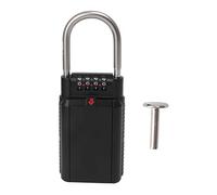 Caja de clave con contraseña Cerradura de combinación de 4 dígitos Caja de seguridad segura con llave de metal resistente para almacenamiento en el gimnasio de la oficina en casa (Negra)