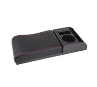 Caja de coche Reposabrazos universal para coche con portavasos doble, caja de almacenamiento cuero PU extraíble, almohadilla soporte para el codo, piezas interiores del reposabrazos(B)