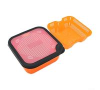 Caja de colador de pellets 2 en 1, tapa de drenaje naranja (6.5-OS)