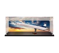 Caja de coleccionista transparente de acrílico, compatible con Lego 10318 Concorde Building Block Model Caja de almacenamiento de polvo (solo caja) (spray trasero)