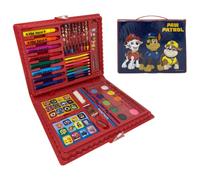 Caja de colores Paw Patrol para niños, set de 65 piezas con pinturas y artículos de escritura, set para dibujar y pintar