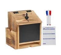 Caja de comentarios de madera, cubo de consejos de donación, accesorio de colección resistente, tamaño de 21 x 16 x 15 cm, para cafetería, escuela, restaurantes, bar, sala de la comunidad, rutina