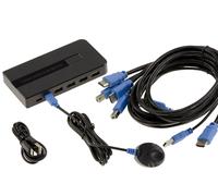 Kalea-Informatique - Carcasa para compartir, tipo KVM, interruptor de ratón, teclado para 2 PC, compatible con HDMI 4096×2160 60Hz. Con mando a distancia y cables