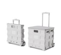 Caja de compras plegable portátil con ruedas, carrito fácil de limpiar para mercado, camping y almacenamiento, diseño compacto, utilidad versátil, ideal para cualquier aventura