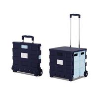 Caja de compras plegable portátil con ruedas, carrito fácil de limpiar para mercado, camping y almacenamiento, diseño compacto, utilidad versátil, ideal para cualquier aventura