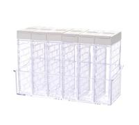 Caja de Condimentos, 6 Piezas Caja de Condimento Transparente, Botes de Especias de Plástico, con Bandeja y Doble Tapa Abierta, Tarros Recipientes de Especias,para Cocina, Camping (Blanco)