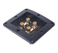Caja de conectores de terminal de altavoz de 4 posiciones con terminales de cobre puro y contactos chapados en oro, carcasa ABS para altavoces y bocinas de audio profesional, color negro