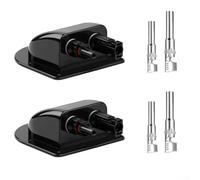 Caja de conexión de cable solar ABS con prensaestopas de doble entrada para gestión de cables de panel solar resistente a la intemperie en autocaravanas, caravanas e instalaciones de jardín (2 piezas)
