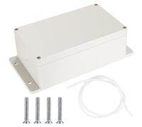 Caja de conexión para electrónica, caja de derivación impermeable IP65, caja de distribución de pared, caja de proyecto electrónico, caja de conexión (Gris-blanco con orejas, 200x120x75mm)