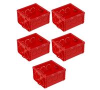 Caja de conexiones, 5 unidades de 86 tipos de enchufe de interruptor universal, caja de montaje interna, interruptor de montaje en pared, casete oculto para proyectos eléctricos (rojo)