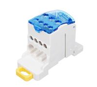 Caja de Conexiones Caja de Cables de Bloque de Terminales de Carril DIN Retardante de Llama Fácil de Instalar para Varios Gabinetes de Alto Voltaje Latón UKK80A (UKK80A)