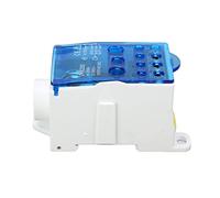 Caja de conexiones con bloque de terminales de un solo, caja de distribución de energía para carril DIN, conector eléctrico de alta corriente de 690 V y 250 A con carcasa de (Azul)