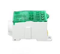 Caja de conexiones con bloque de terminales de un solo, caja de distribución de energía para carril DIN, conector eléctrico de alta corriente de 690 V y 250 A con carcasa de (Verde)