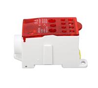 Caja de conexiones con bloque de terminales de un solo, caja de distribución de energía para carril DIN, conector eléctrico de alta corriente de 690 V y 250 A con carcasa de (Roja)