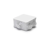 Caja de conexiones cuadrada resistente al agua, 100x100x50mm, IP44, gris - Ideal para instalaciones eléctricas en exteriores.