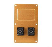 Caja de conexiones de altavoz Panel trasero Placa Socket con puertos grandes dobles para Etapa PA Gabinete (Oro)